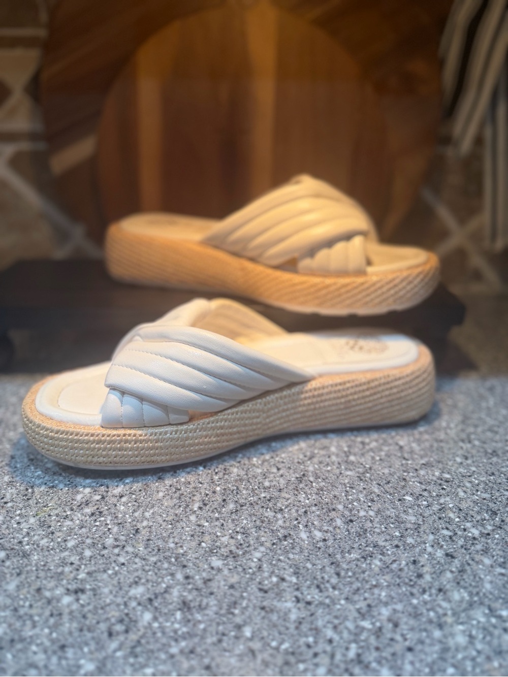 Vince Camuto quilted slides-Like New ! Worn one time .  Size 9.5.  Very Comfy !